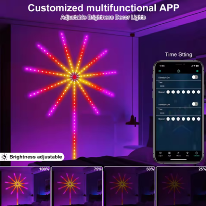 NEW DC5V USB RGBIC Firework Ne - Home Decor Free App ulasan dan harga