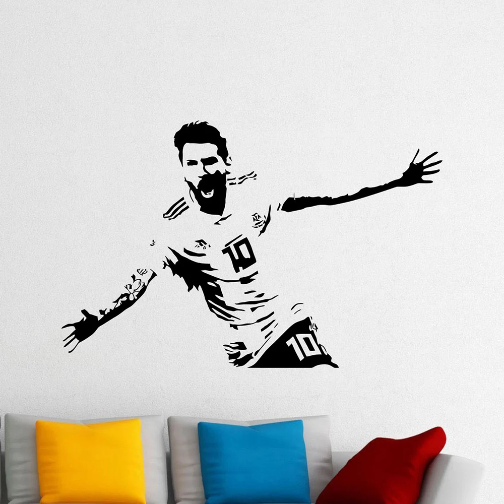 Messi Wall Decal Vinyl Sticker - Home Decor Indonesia ulasan dan harga
