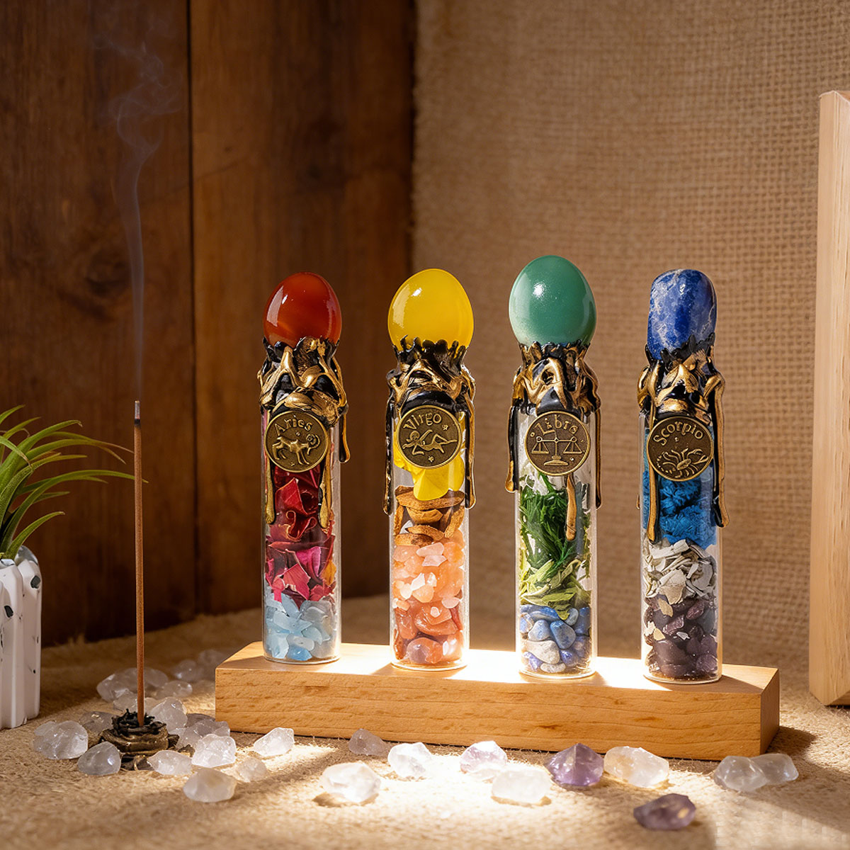 1PC Natural Crystal Zodiac Wis - Home Decor Y2K ulasan dan harga