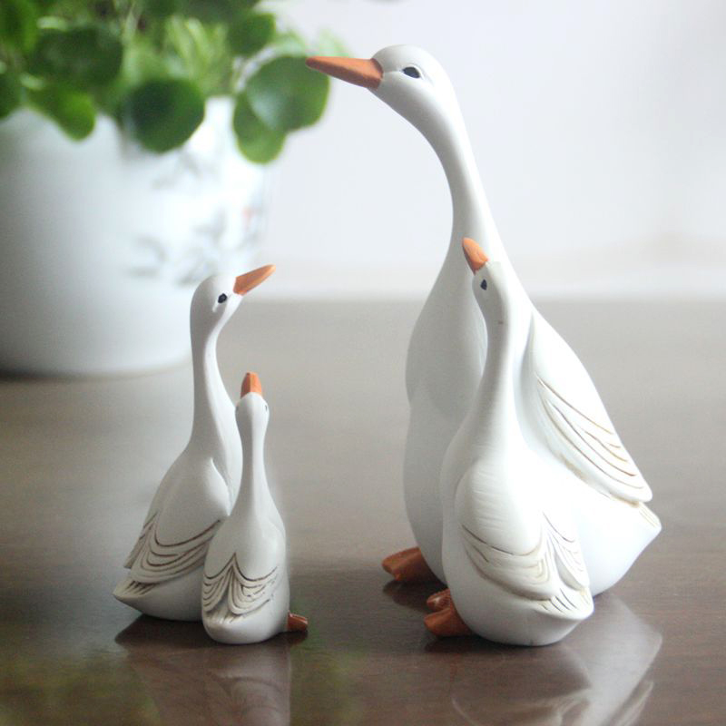 Fun Cute Duck Resin Statue Mot - Home Decor Za ulasan dan harga