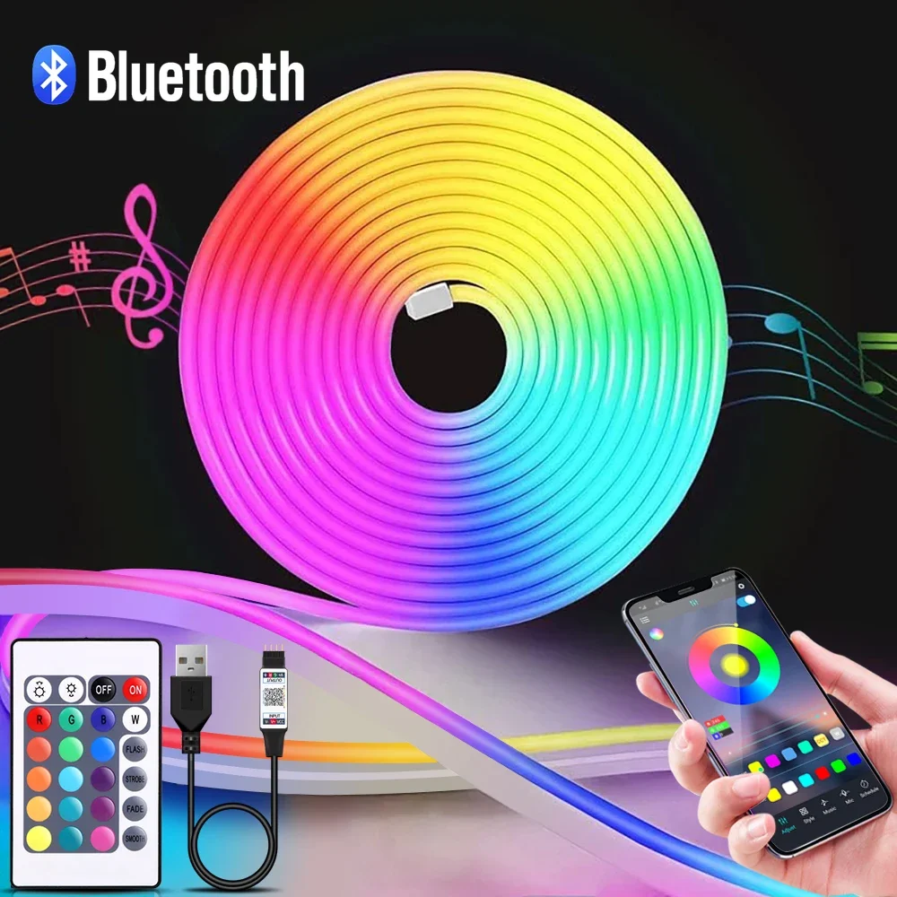 1-5m RGB LED Neon Strip Light  - Home Decor Free App ulasan dan harga