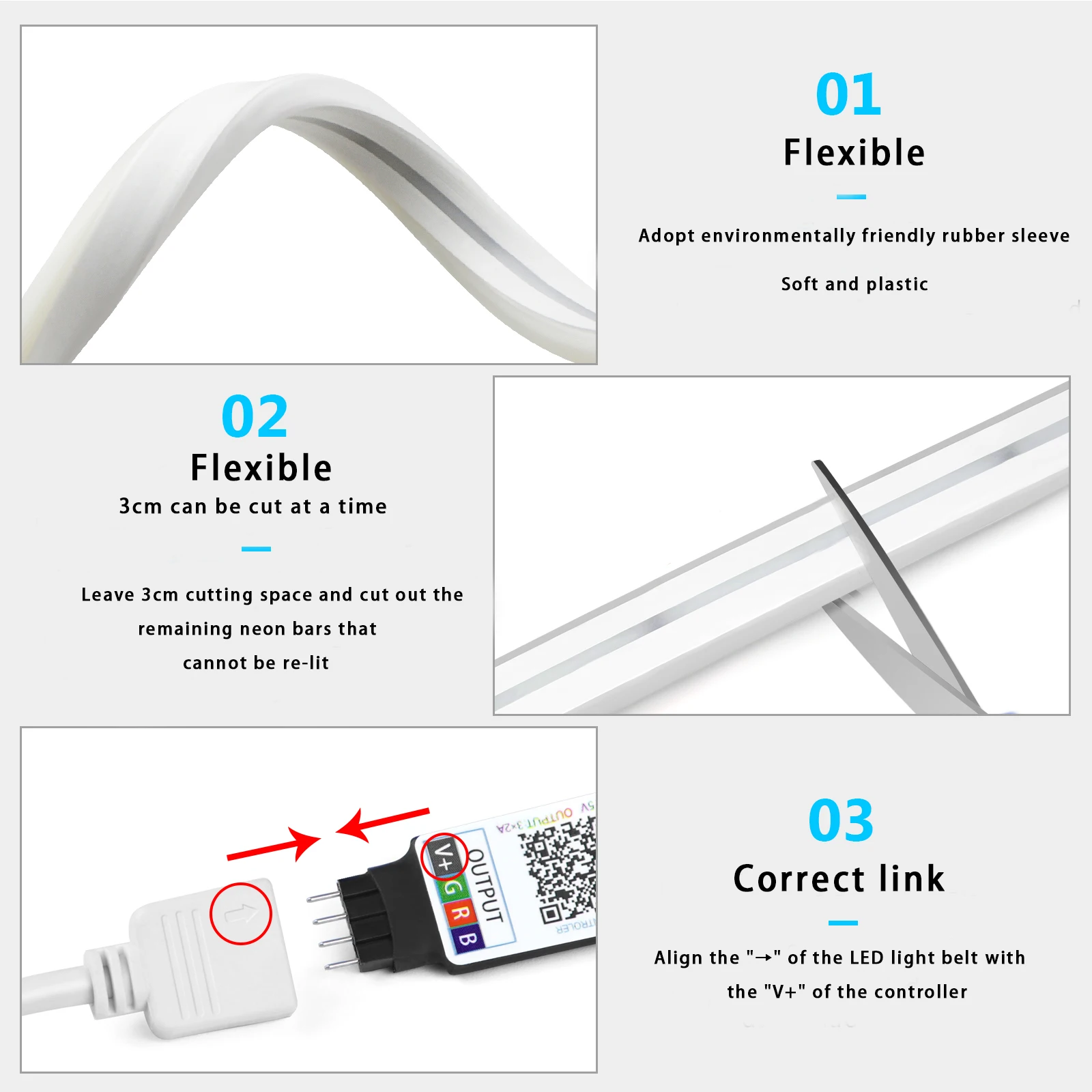 1-5m RGB LED Neon Strip Light  - Home Decor Free App ulasan dan harga